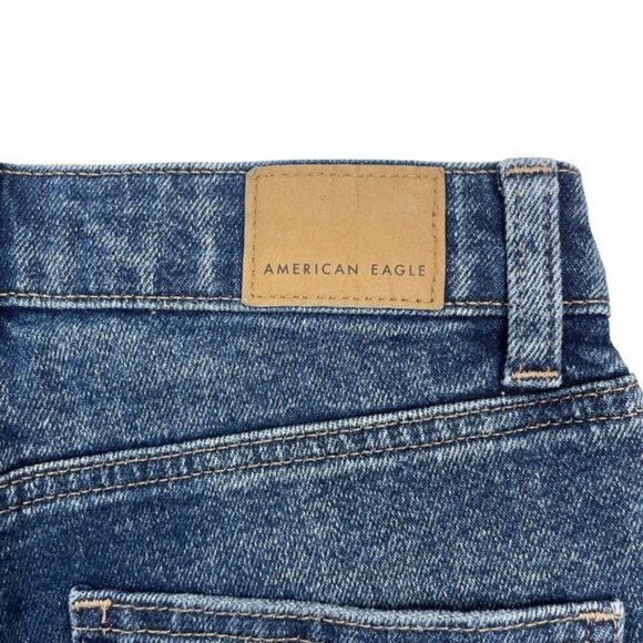 NWT AMERICAN EAGLE Super High Rise Cuffed Mom Short Sz 00 Stretch - Picture 13 of 13